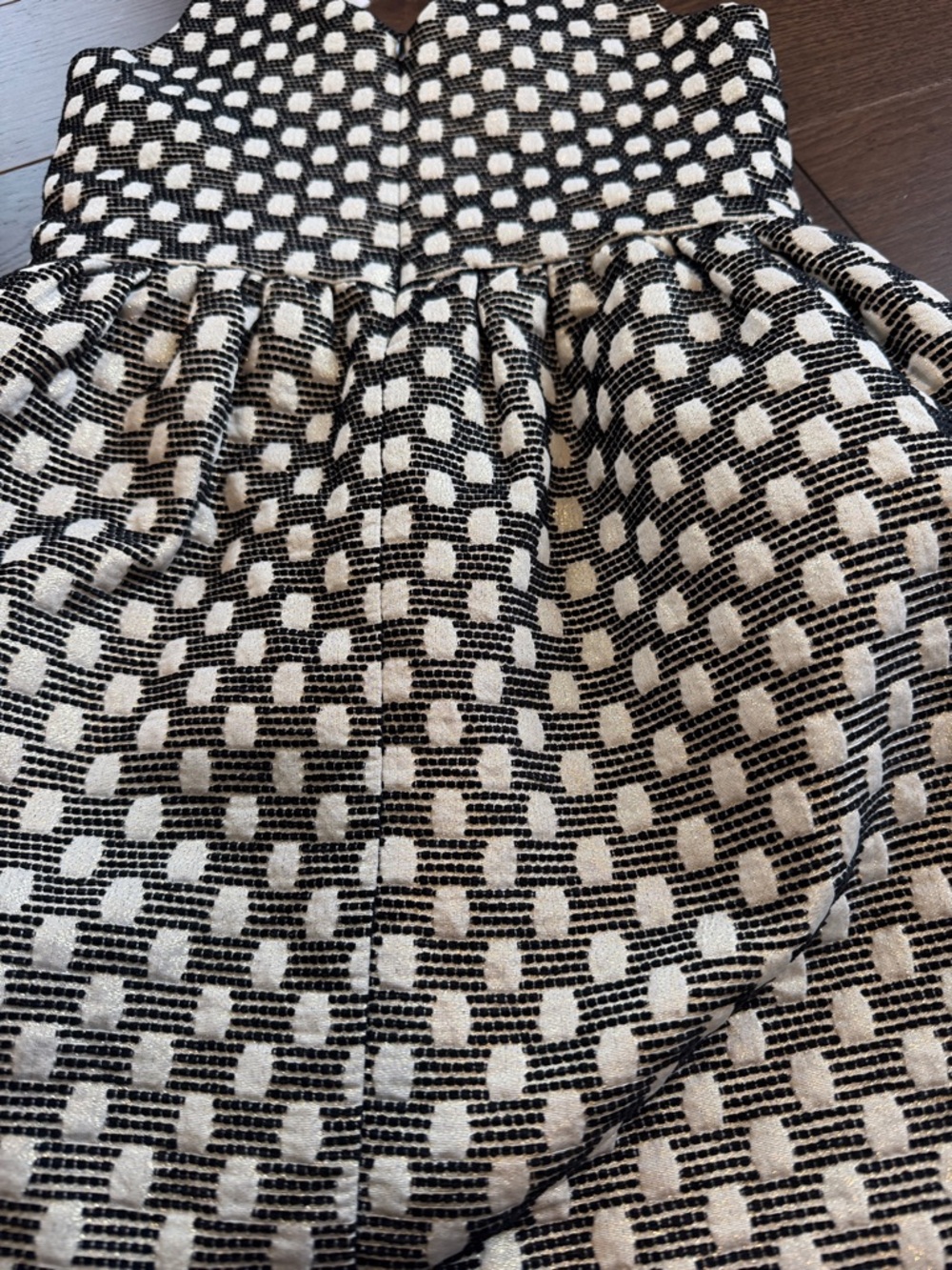 Egg by Susan Lazar Black and Cream Patterned Knit Dress - Sleeveless - C36-037 - Picture 9 of 11